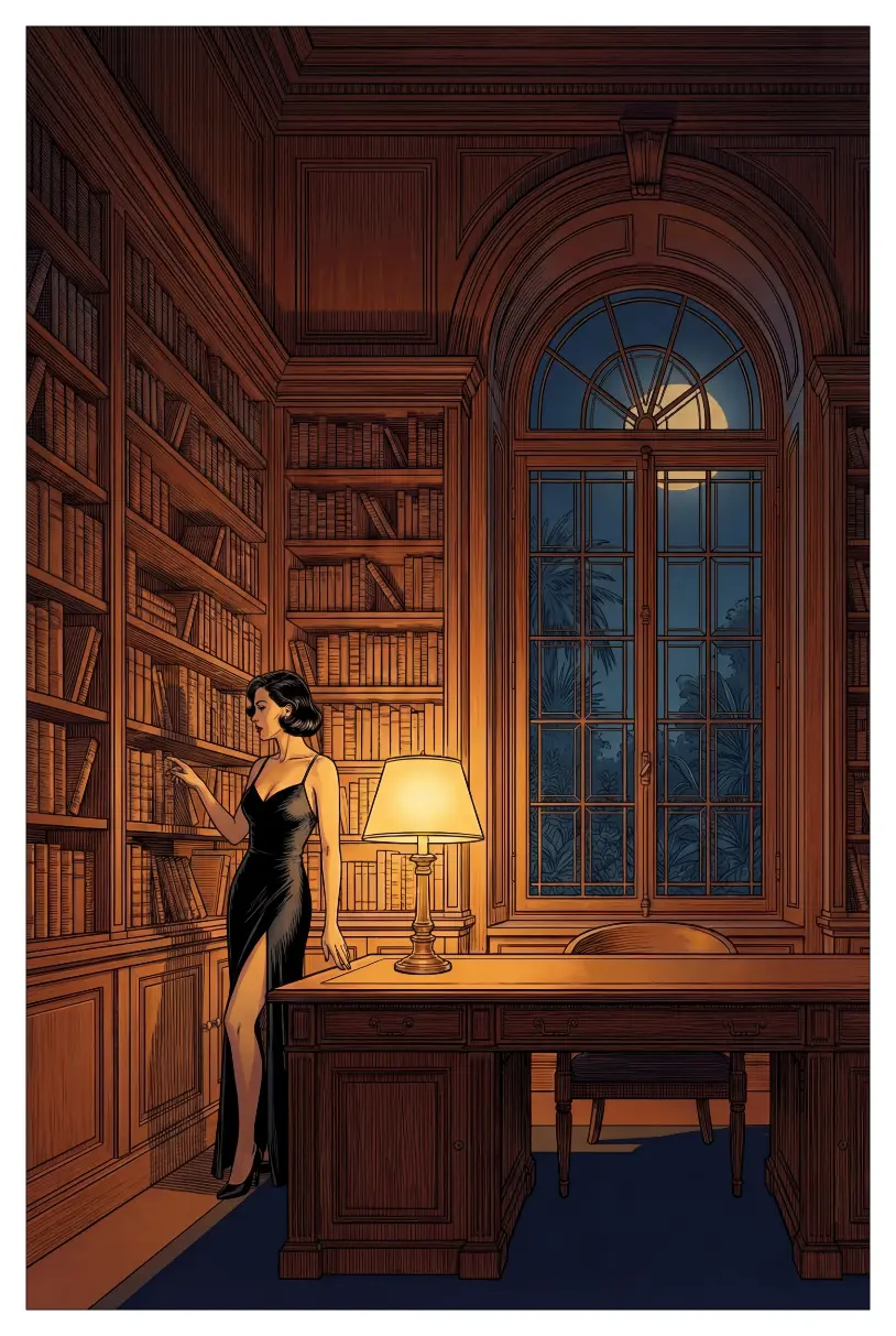 Illustration narrative d'intérieur sur papier