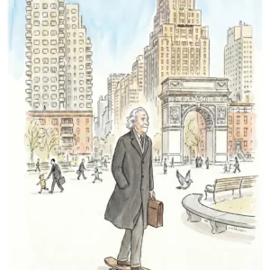 Dessin plume et aquarelle New York skater