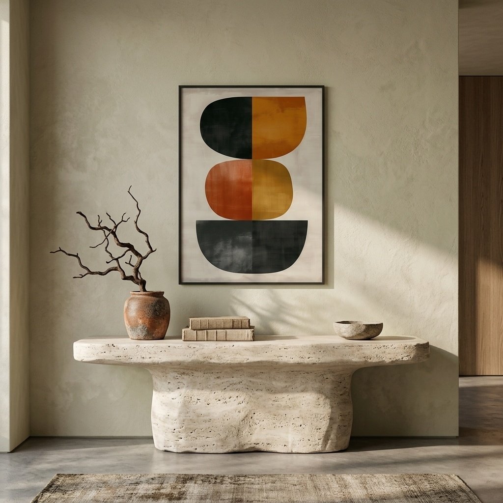 Poster japonais Abstrait Zen encadré au-dessus d