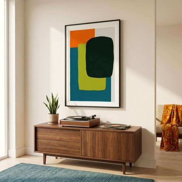 Equilibre géométrique : composition abstraite géométrique (peinture contemporaine)