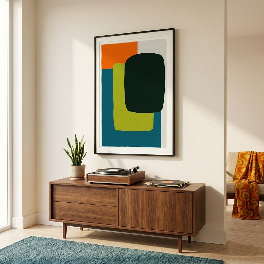 Equilibre géométrique : composition abstraite géométrique (peinture contemporaine)