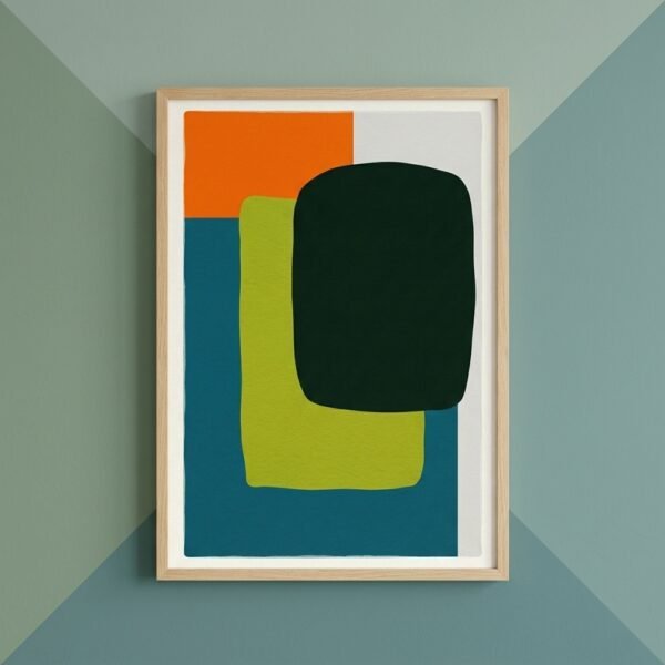 Equilibre géométrique : composition abstraite géométrique (peinture contemporaine)