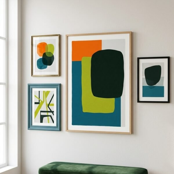 Equilibre géométrique : composition abstraite géométrique (peinture contemporaine)