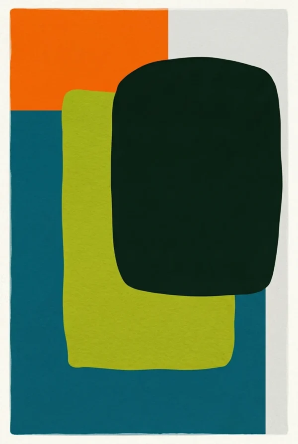 Equilibre géométrique : composition abstraite géométrique (peinture contemporaine)