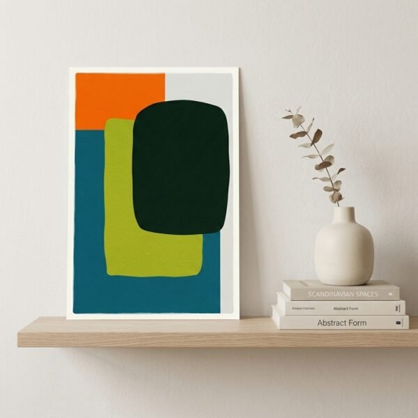 Equilibre géométrique : composition abstraite géométrique (peinture contemporaine)