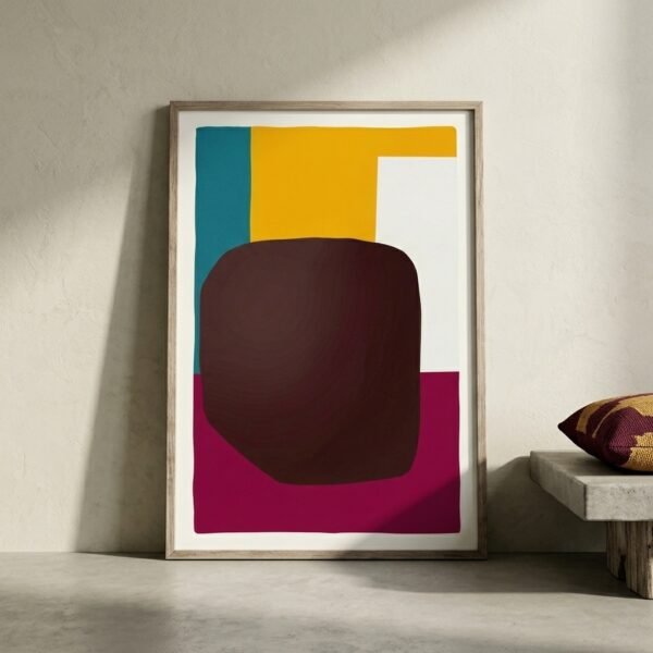 Harmonie Organique : abstraction géométrique colorée (peinture)