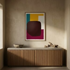 Harmonie Organique : abstraction géométrique colorée (peinture)