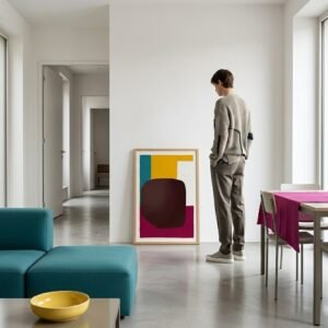 Harmonie Organique : abstraction géométrique colorée (peinture)