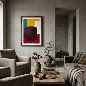 Harmonie Organique : abstraction géométrique colorée (peinture)