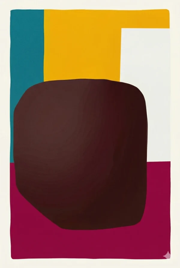 Harmonie Organique : abstraction géométrique colorée (peinture)