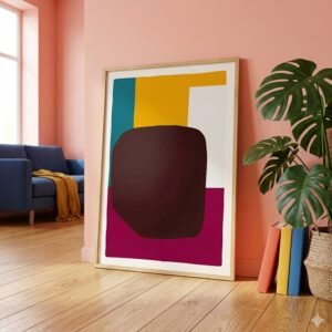 Harmonie Organique : abstraction géométrique colorée (peinture)