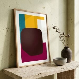 Harmonie Organique : abstraction géométrique colorée (peinture)