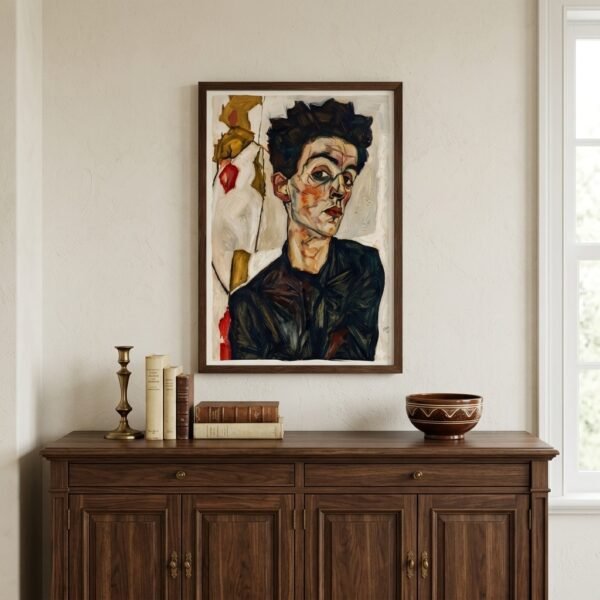 L'Âme Tourmentée : portrait homme expressionniste (peinture)