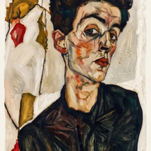 L'Âme Tourmentée : portrait homme expressionniste (peinture)