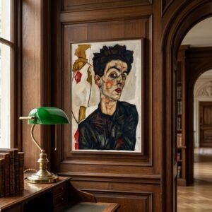 L'Âme Tourmentée : portrait homme expressionniste (peinture)