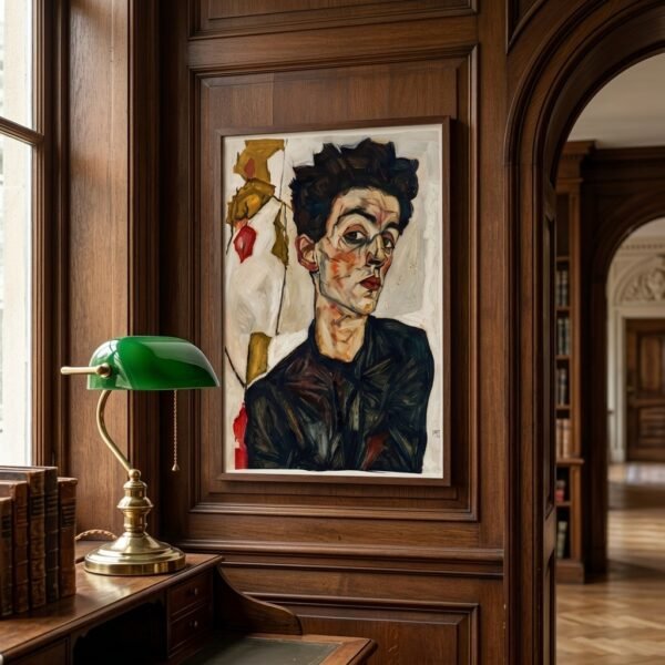 L'Âme Tourmentée : portrait homme expressionniste (peinture)