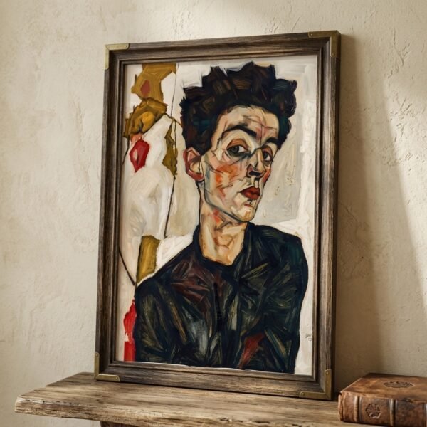 L'Âme Tourmentée : portrait homme expressionniste (peinture)