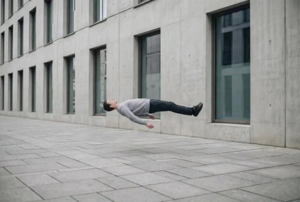 Homme en lévitation photographie conceptuelle