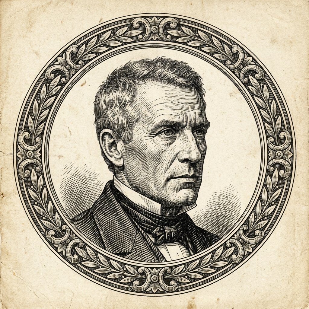 Gravure en m&eacute;daillon du XIXe si&egrave;cle repr&eacute;sentant Denis Darzacq
