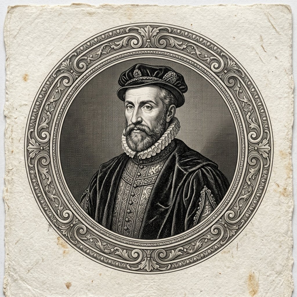 Gravure en m&eacute;daillon du XIXe si&egrave;cle repr&eacute;sentant Giuseppe Arcimboldo