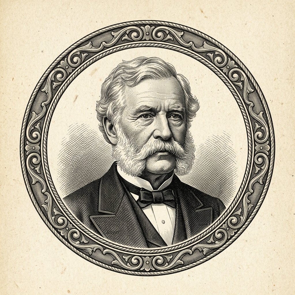 Gravure en m&eacute;daillon du XIXe si&egrave;cle repr&eacute;sentant Ivan A&iuml;vazovsky