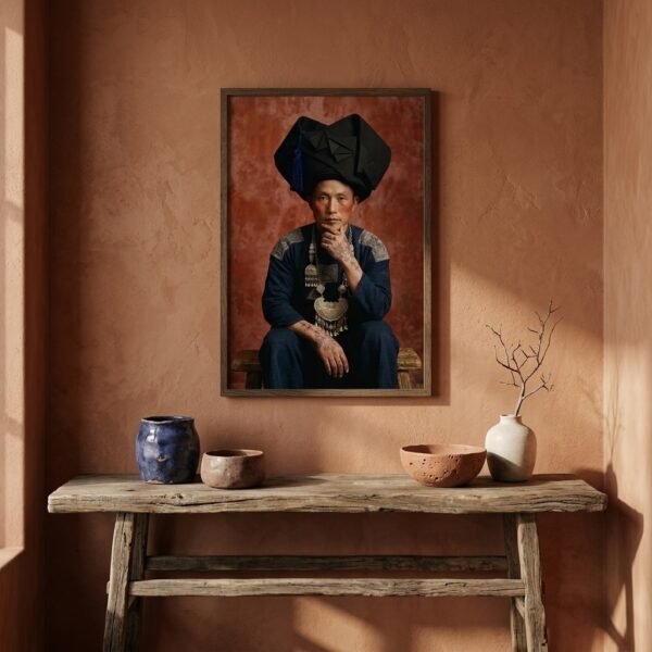 Le Penseur du Yunnan (dans le style de Steve McCurry)