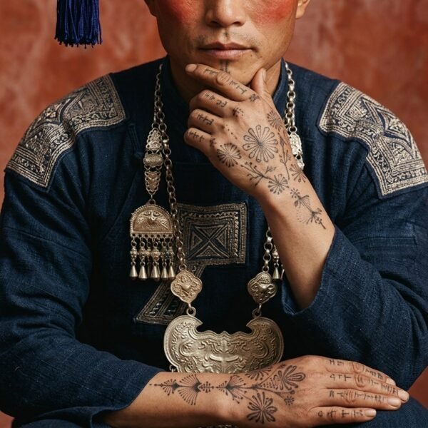 Le Penseur du Yunnan (dans le style de Steve McCurry)