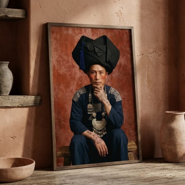 Le Penseur du Yunnan (dans le style de Steve McCurry)