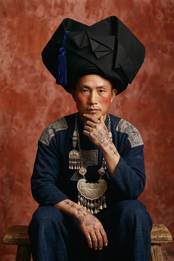 Le Penseur du Yunnan (dans le style de Steve McCurry) (Œuvre Originale)