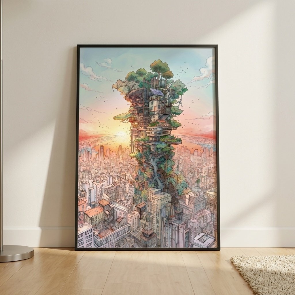 Le Sanctuaire Suspendu : sanctuaire suspendu (art solarpunk)