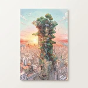 Le Sanctuaire Suspendu : sanctuaire suspendu (art solarpunk)