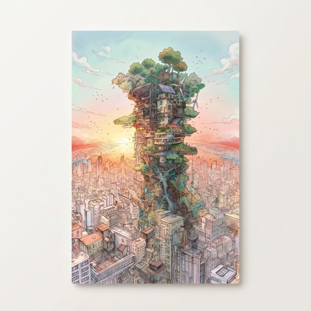 Le Sanctuaire Suspendu : sanctuaire suspendu (art solarpunk)