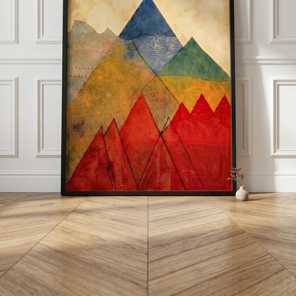 Montagne au Soleil Rouge
