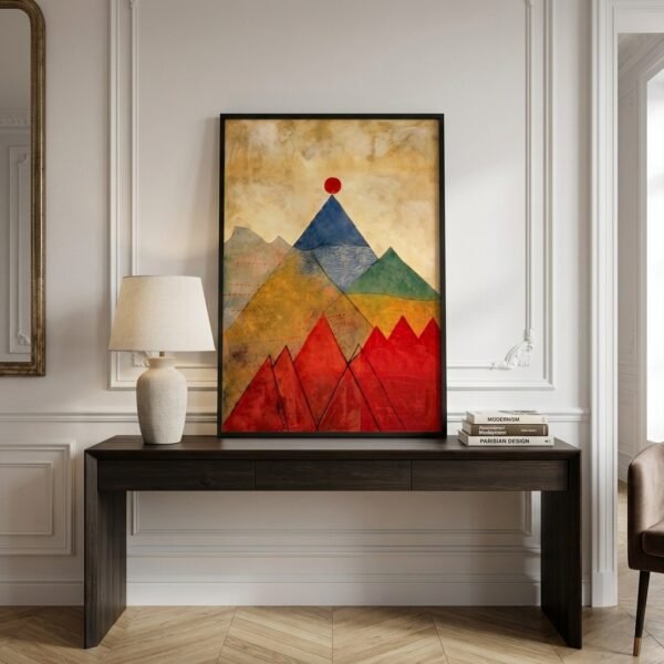 Montagne au Soleil Rouge
