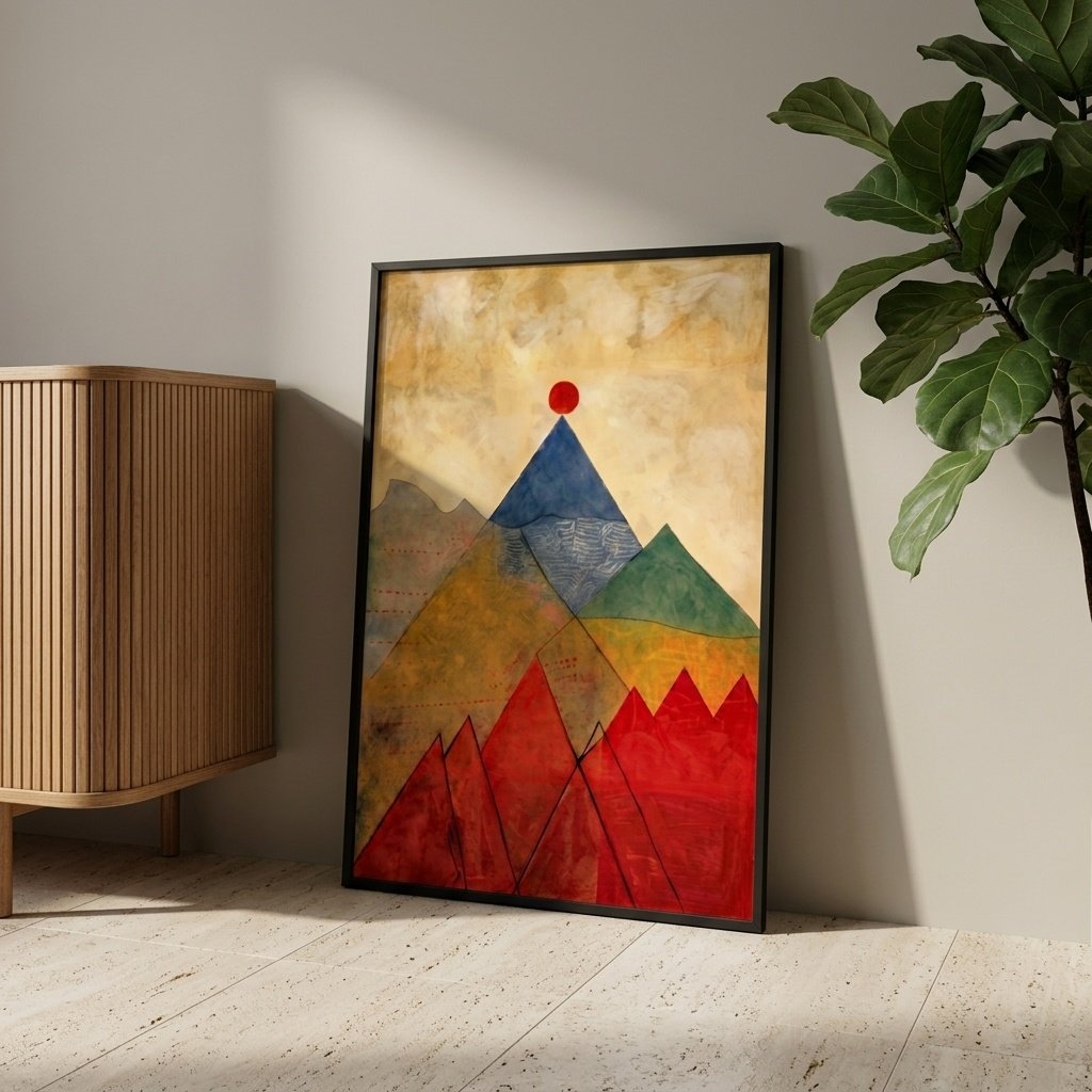 Montagne au Soleil Rouge