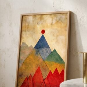 Montagne au Soleil Rouge