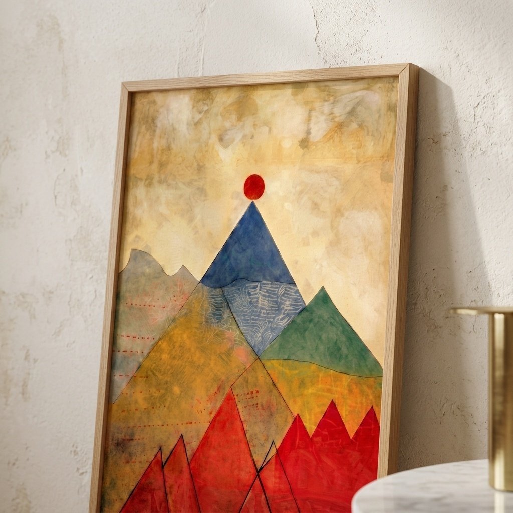Montagne au Soleil Rouge