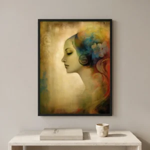 Femme aux fleurs bleues – Image 1