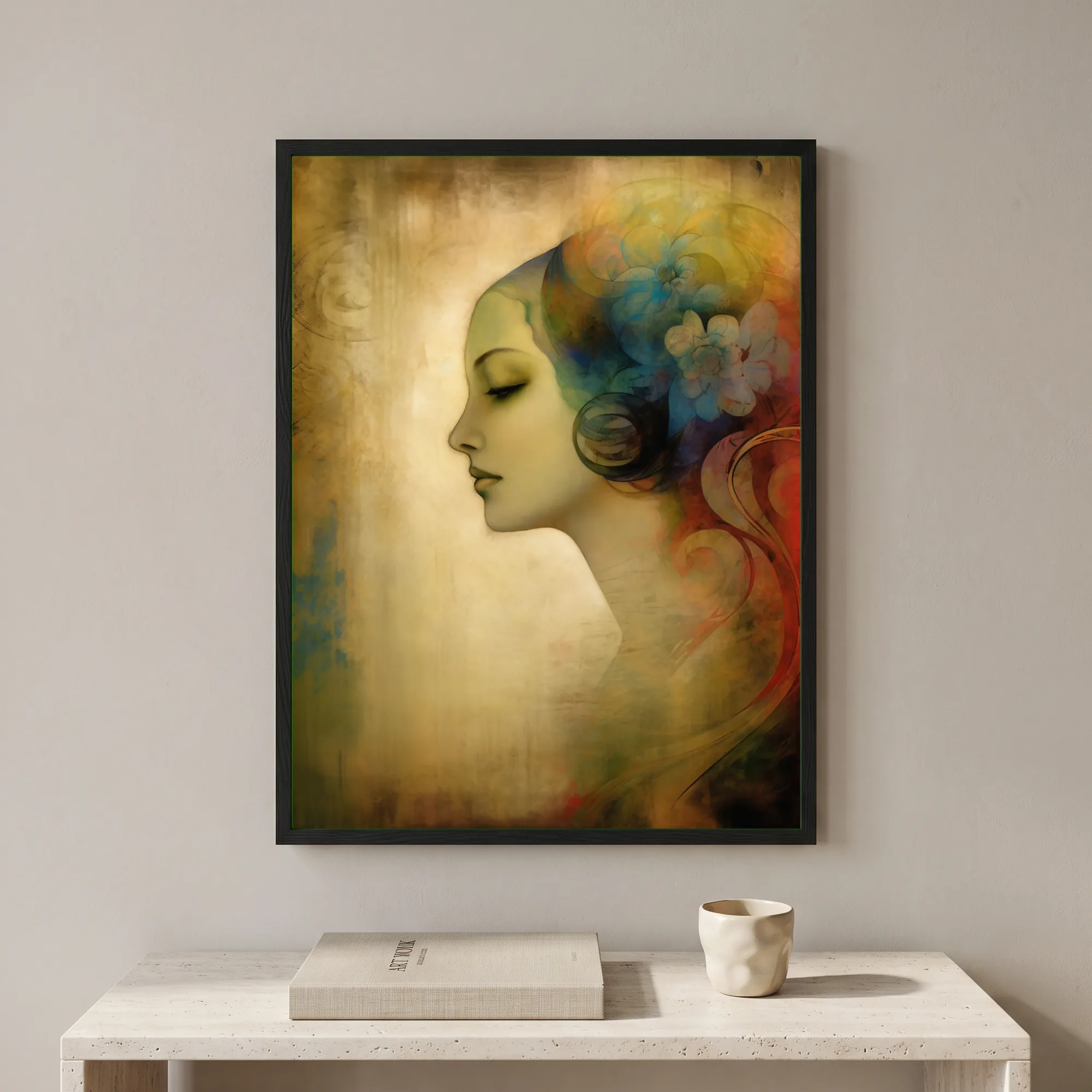 Femme aux fleurs bleues – Image 1