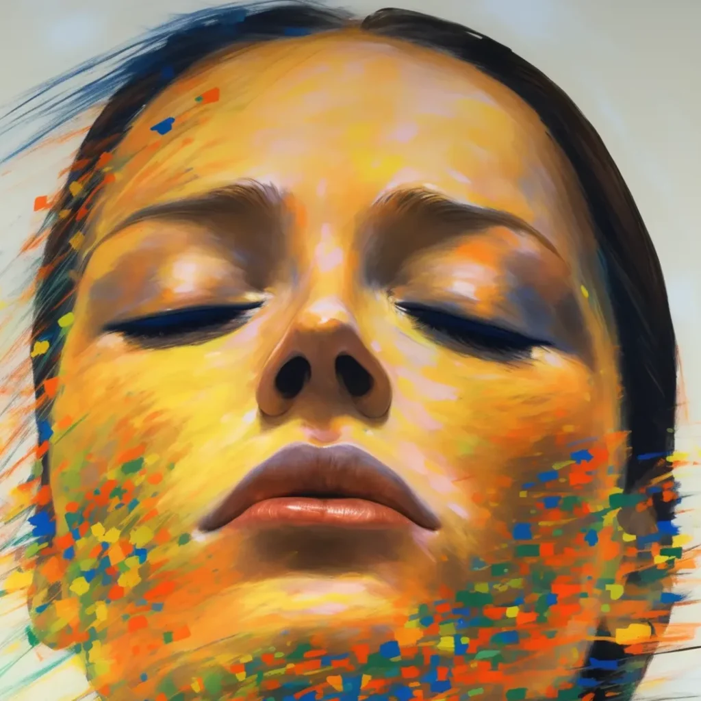 Femme aux yeux fermés