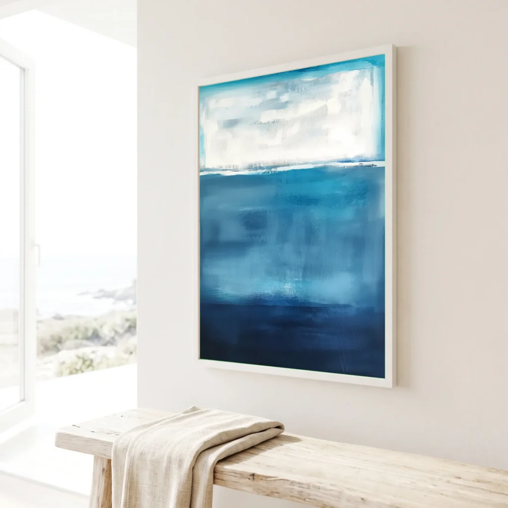 Horizon bleu en situation décorative