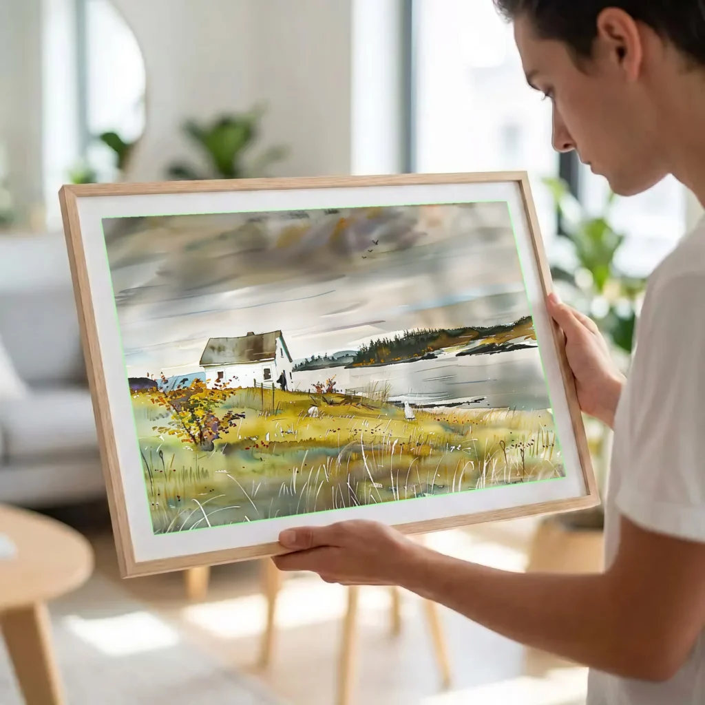 La maison au bord du lac en situation décorative