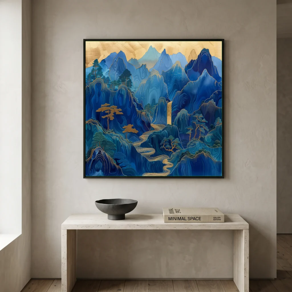 Les montagnes bleues en situation décorative