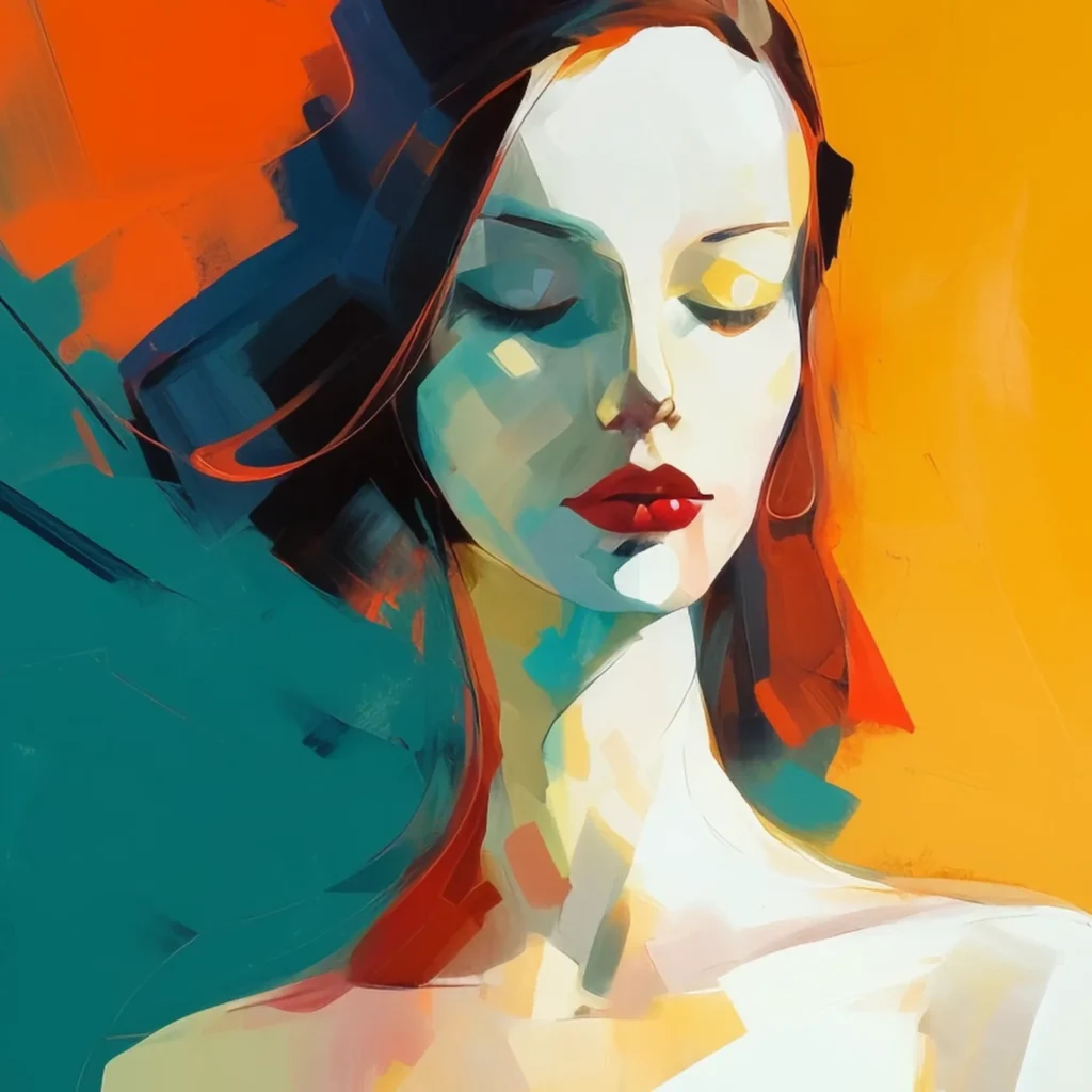 Portrait de femme à la robe verte