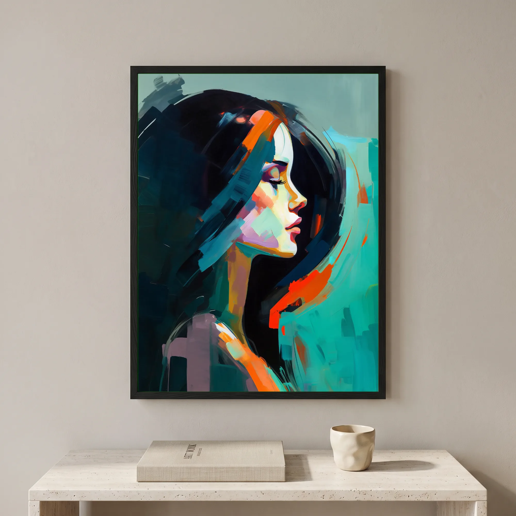 Portrait de femme sur fond vert – Image 1