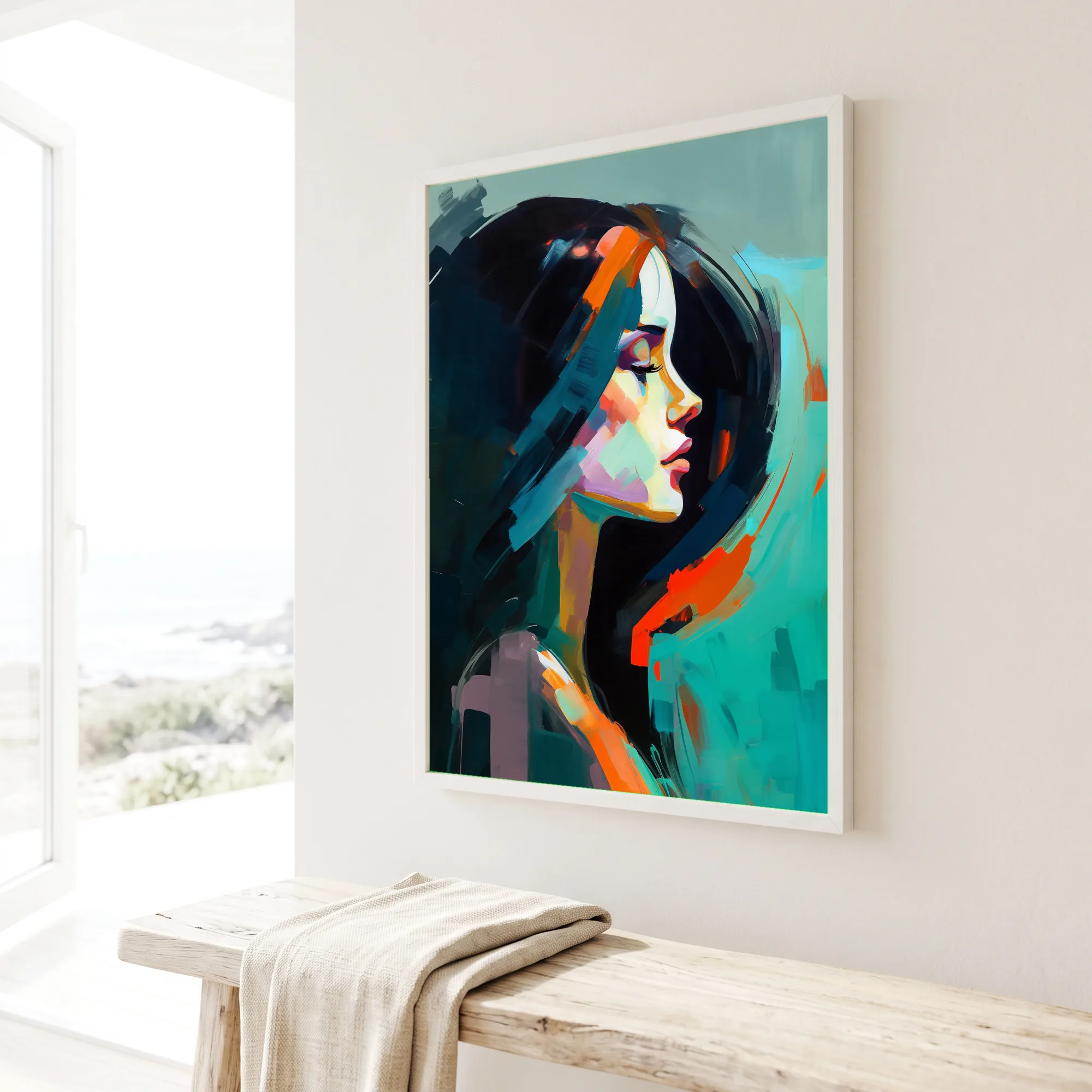 Portrait de femme sur fond vert – Image 2