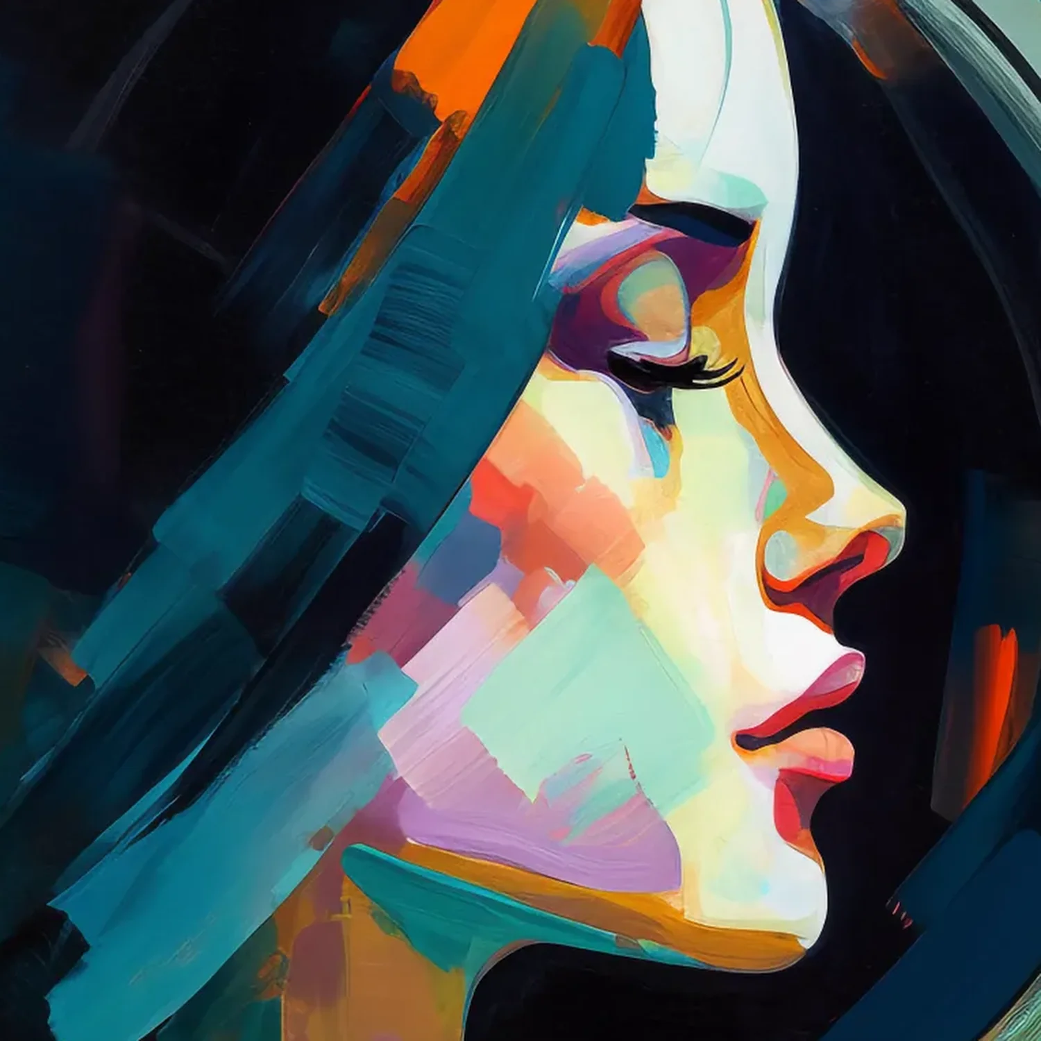 Portrait de femme sur fond vert – Image 3