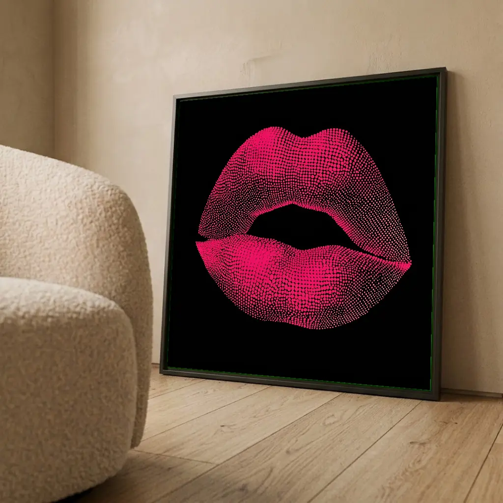 Rouge baiser en situation décorative