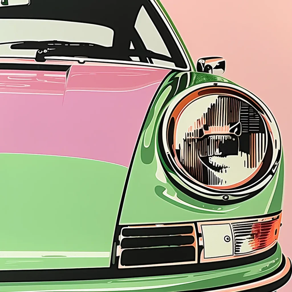 Voiture vintage rose