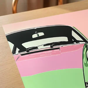 Voiture vintage rose – Image 6